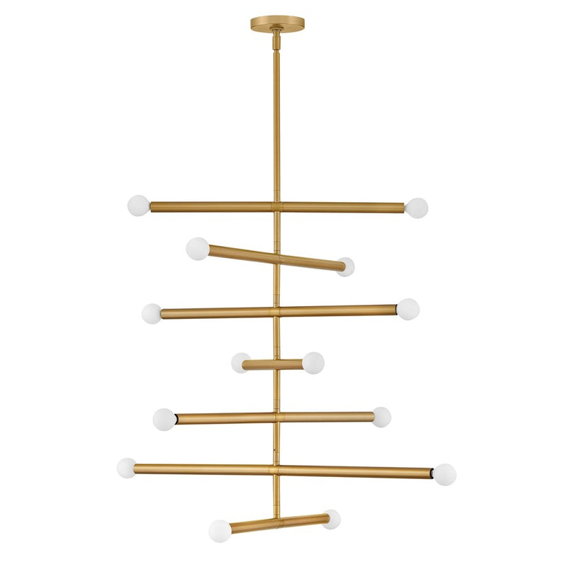 Lark Millie 31in 14-Light Chandelier | Midcentury Modern Lacquered Brass Steel | Living Room & Dining Room | 31 x 31 x 29 in | Model 83199LCB