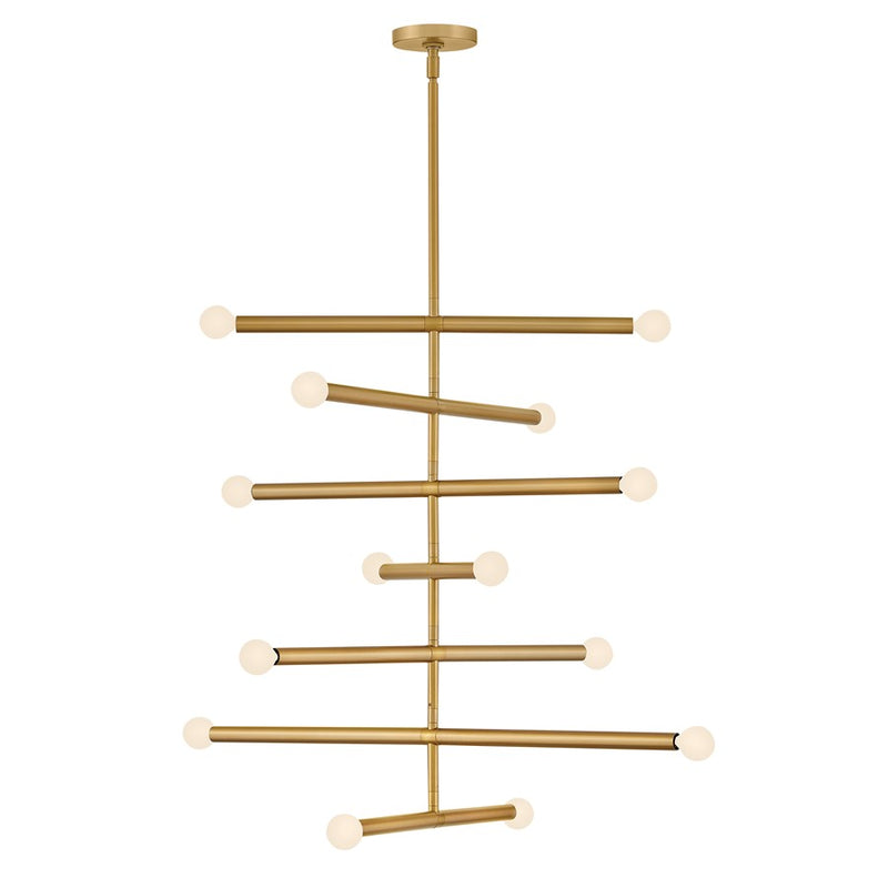 Lark Millie 31in 14-Light Chandelier | Midcentury Modern Lacquered Brass Steel | Living Room & Dining Room | 31 x 31 x 29 in | Model 83199LCB