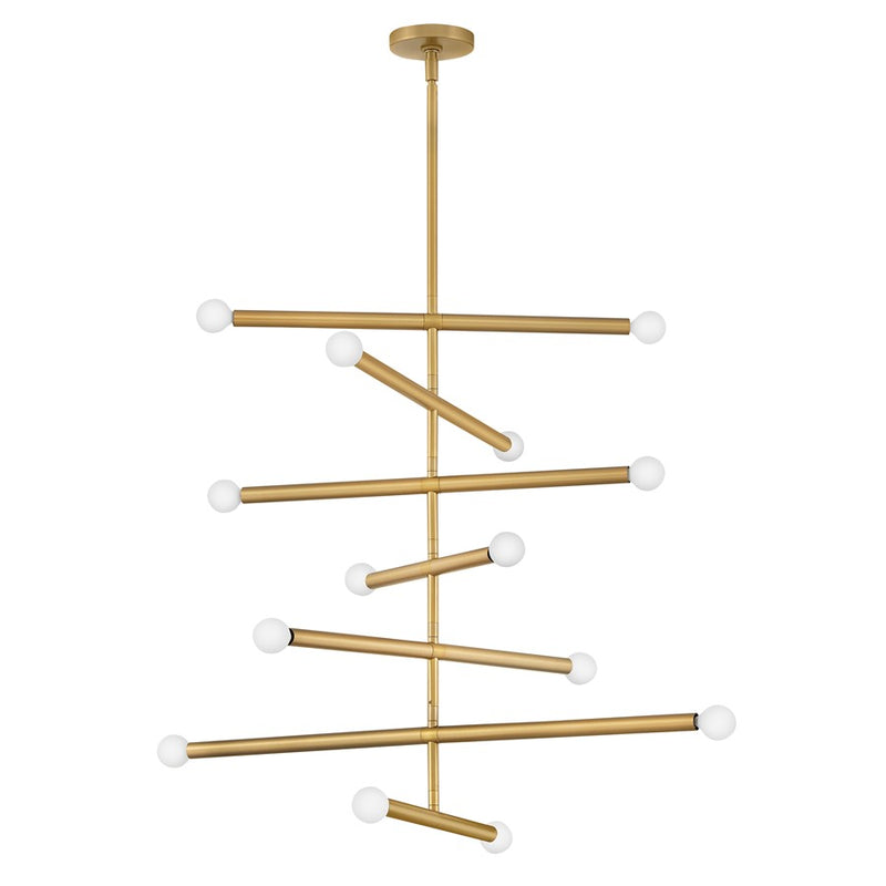 Lark Millie 31in 14-Light Chandelier | Midcentury Modern Lacquered Brass Steel | Living Room & Dining Room | 31 x 31 x 29 in | Model 83199LCB