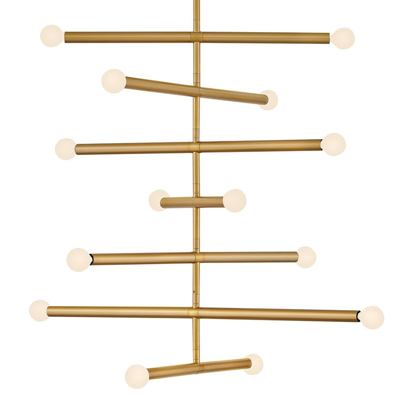 Lark Millie 31in 14-Light Chandelier | Midcentury Modern Lacquered Brass Steel | Living Room & Dining Room | 31 x 31 x 29 in | Model 83199LCB