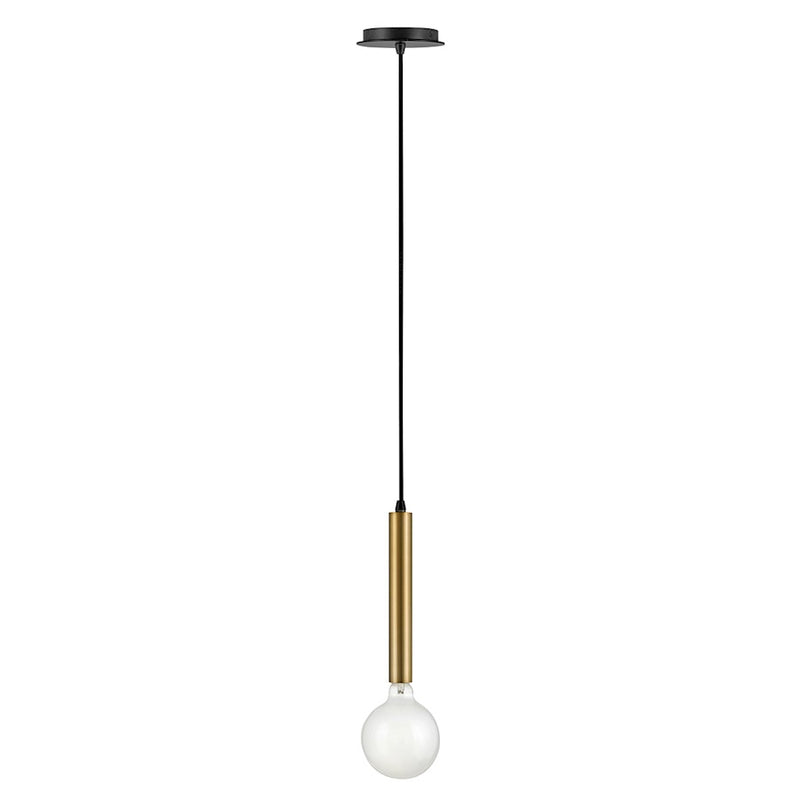 Lark Bobbie 1-Light Pendant | Mid-Century Modern Lacquered Brass and Black Steel | Kitchen Island & Dining Room | 6 x 6 x 11 in | Model 83207LCB