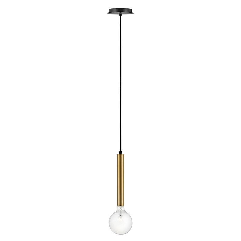 Lark Bobbie 1-Light Pendant | Mid-Century Modern Lacquered Brass and Black Steel | Kitchen Island & Dining Room | 6 x 6 x 11 in | Model 83207LCB