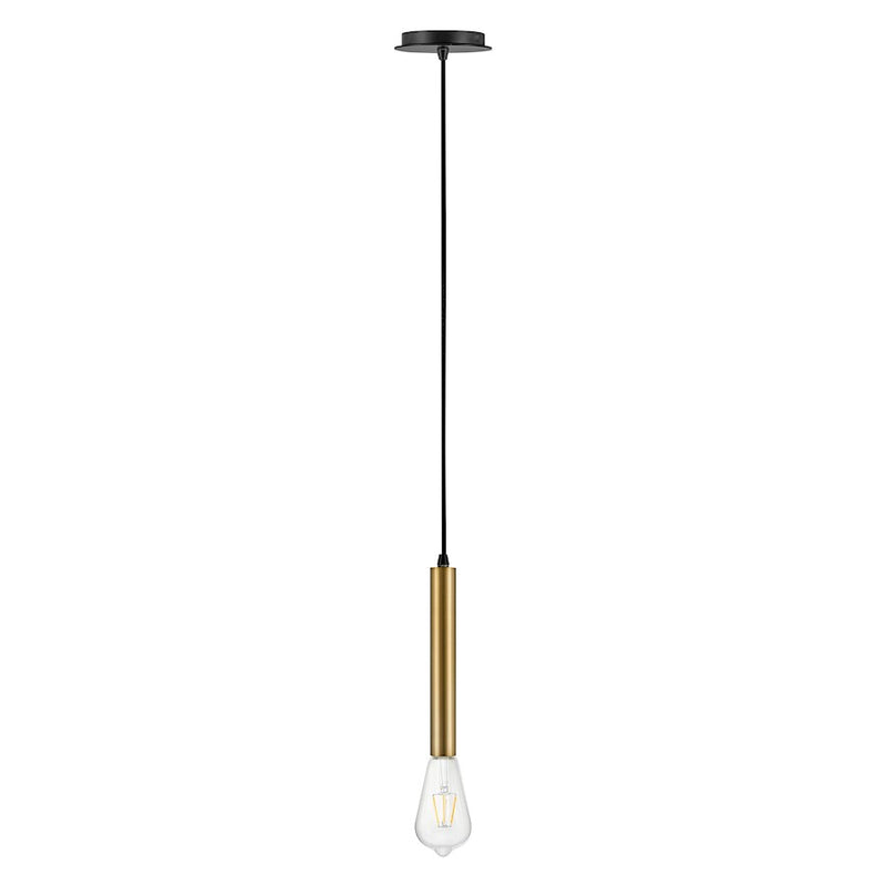 Lark Bobbie 1-Light Pendant | Mid-Century Modern Lacquered Brass and Black Steel | Kitchen Island & Dining Room | 6 x 6 x 11 in | Model 83207LCB