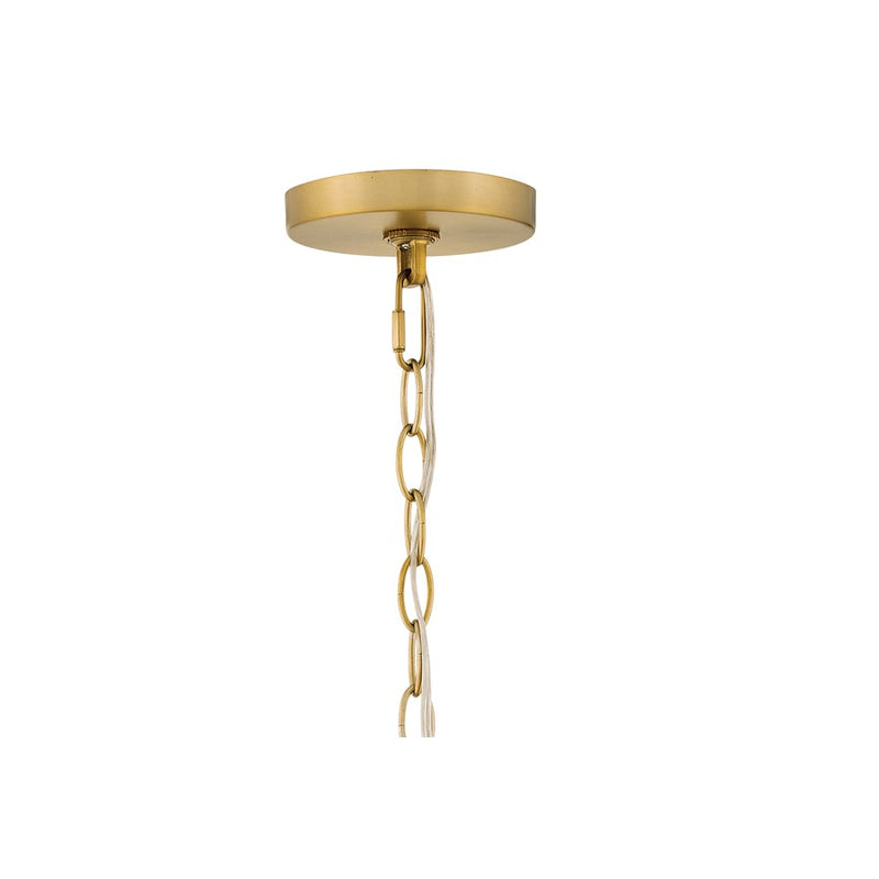 Lark Brynn 14in 1-Light Pendant | Coastal Lacquered Brass and Light Natural Rattan | Kitchen Island & Dining Room | 14 x 14 x 14 in | Model 83217LCB