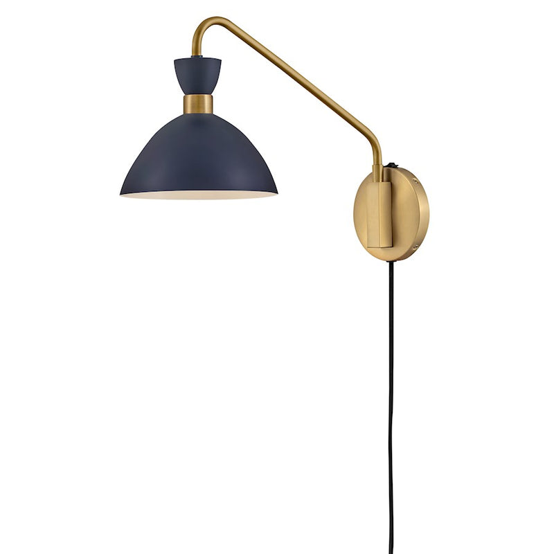 Lark Simon 18in 1-Light Wall Sconce | Mid-Century Modern Matte White Steel and Heritage Brass | Bedroom & Hallway Accent | 18 x 8 x 13 | Model 83250MW-HB