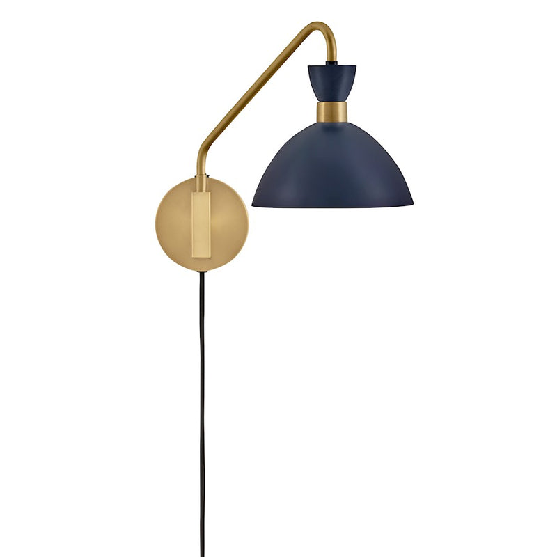 Lark Simon 18in 1-Light Wall Sconce | Mid-Century Modern Matte White Steel and Heritage Brass | Bedroom & Hallway Accent | 18 x 8 x 13 | Model 83250MW-HB
