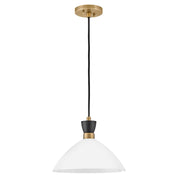 Lark Simon 1 Light Small Convertible Pendant, Black/Cased Opal - 83257BK-CO