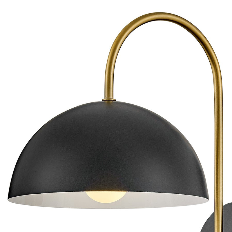 Lark Lou 1-Light Wall Sconce | Modern Black Steel and White Interior | Living Room & Bedroom Accent | 11.75 x 8 x 17 in | Model 83300BK