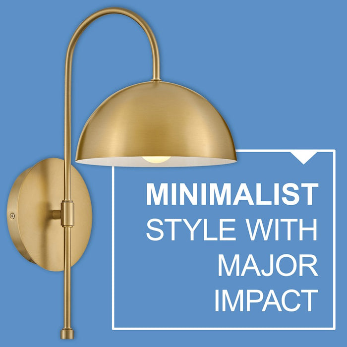 Lark Lou 1 Light Medium Sconce, Lacquered Brass