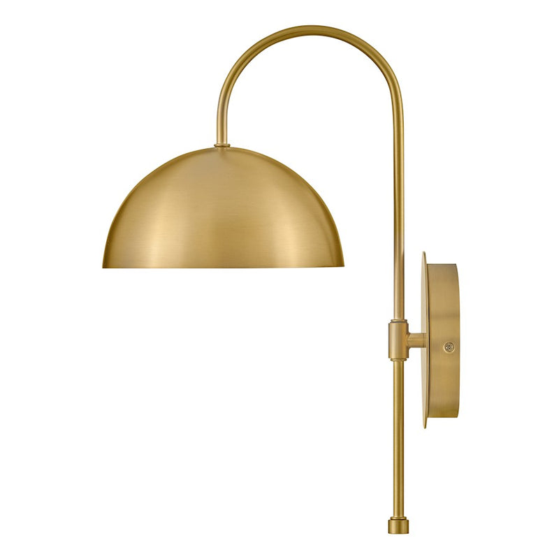 Lark Lou 1-Light Wall Sconce | Mid-Century Modern Steel Lacquered Brass with White Inner Shade | Living Room & Hallway Accent | 11.75 x 8 | Model 83300LCB
