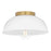 Lark Stu 1 Light Small Flush Mount, Lacquered Brass/Cased Opal