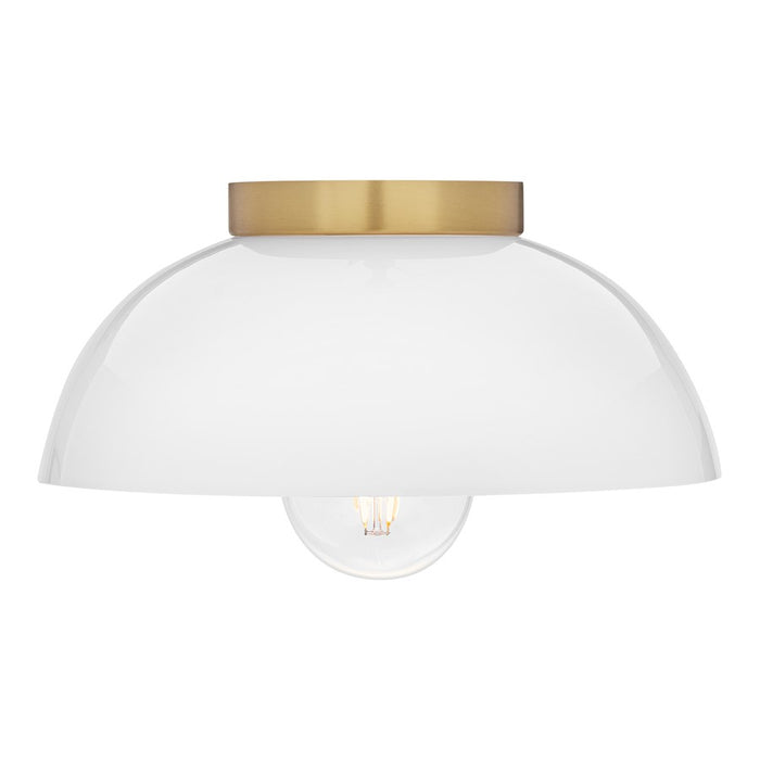 Lark Stu 1 Light Small Flush Mount, Lacquered Brass/Cased Opal