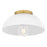 Lark Stu 1 Light Small Flush Mount, Lacquered Brass/Cased Opal
