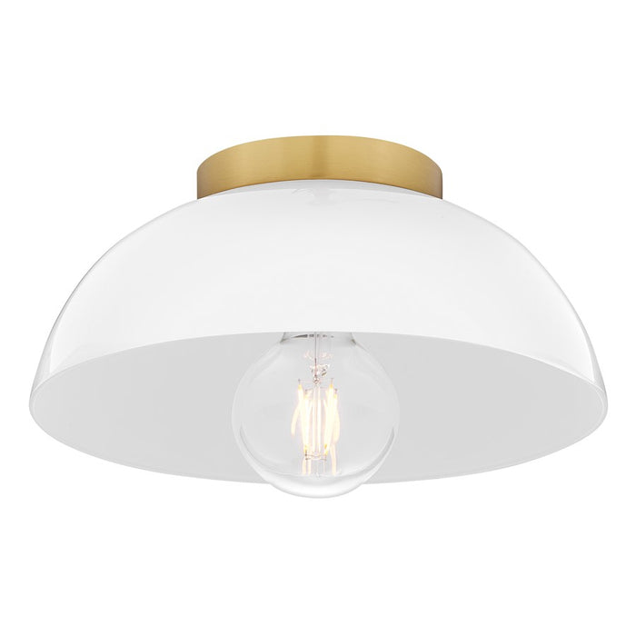 Lark Stu 1 Light Small Flush Mount, Lacquered Brass/Cased Opal