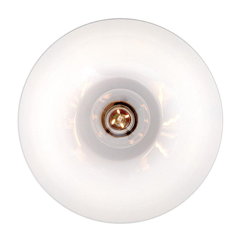 Lark Stu 11in 1-Light Flush Mount | Transitional Lacquered Brass Steel and Cased Opal Glass | Bedroom & Hallway Ceiling Light | 11 x | Model 83301LCB-CO