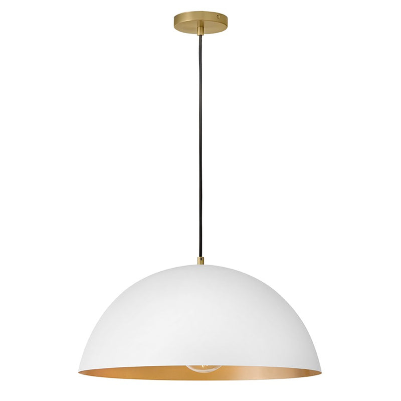 Lark Lou 1 Light Large Pendant, Matte White