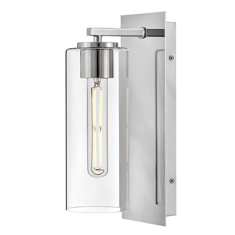 Lark Lane 1-Light Wall Sconce | Transitional Polished Nickel Steel and Clear Glass | Bedroom & Hallway Accent Light | 6.25in Extension | Model 83370PN