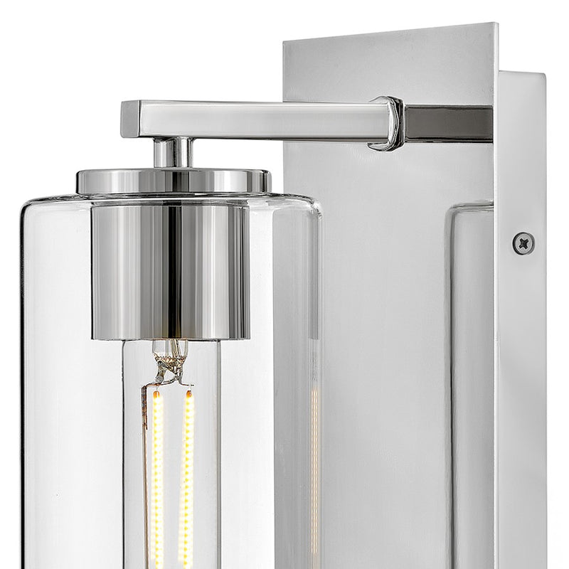 Lark Lane 1-Light Wall Sconce | Transitional Polished Nickel Steel and Clear Glass | Bedroom & Hallway Accent Light | 6.25in Extension | Model 83370PN