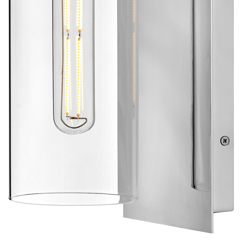 Lark Lane 1-Light Wall Sconce | Transitional Polished Nickel Steel and Clear Glass | Bedroom & Hallway Accent Light | 6.25in Extension | Model 83370PN