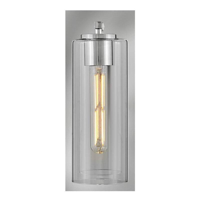 Lark Lane 1-Light Wall Sconce | Transitional Polished Nickel Steel and Clear Glass | Bedroom & Hallway Accent Light | 6.25in Extension | Model 83370PN
