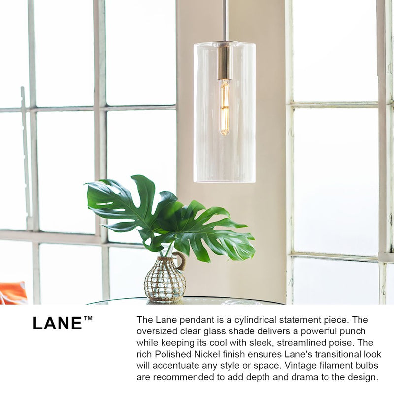 Lark Lane 7in 1-Light Pendant | Transitional Lacquered Brass Steel and Cased Opal Glass | Kitchen Island & Dining Room | 7 x 7 x 15 in | Model 83377LCB-CO