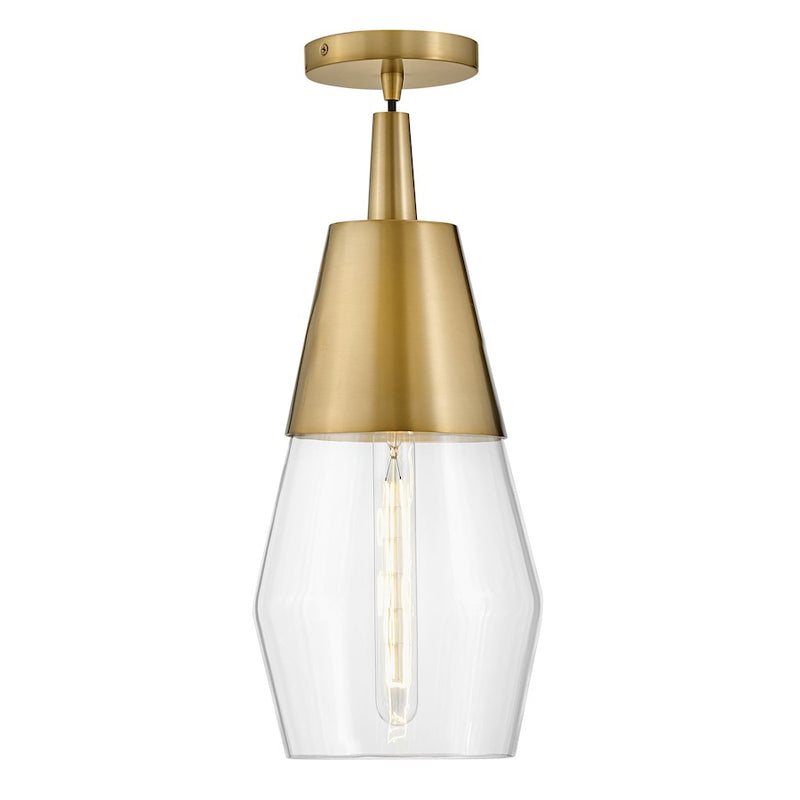Lark Livie 8in 1-Light Pendant | Modern Black Steel and Clear Glass | Kitchen Island & Dining Room | 8 x 8 x 18 in | Model 83397BK