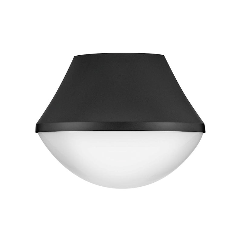 Lark Haddie 11in 1-Light Flush Mount | Classic Black Steel and Cased Opal Glass | Bedroom & Hallway Ceiling Light | 11 x 11 x 8.5 in | Model 83411BK
