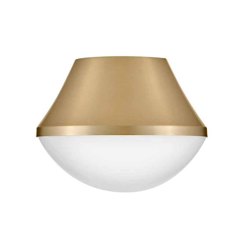 Lark Haddie 11in 1-Light Flush Mount | Classic Lacquered Brass Steel and Cased Opal Glass | Hallway & Bedroom | 11 x 11 x 8 in | Model 83411LCB