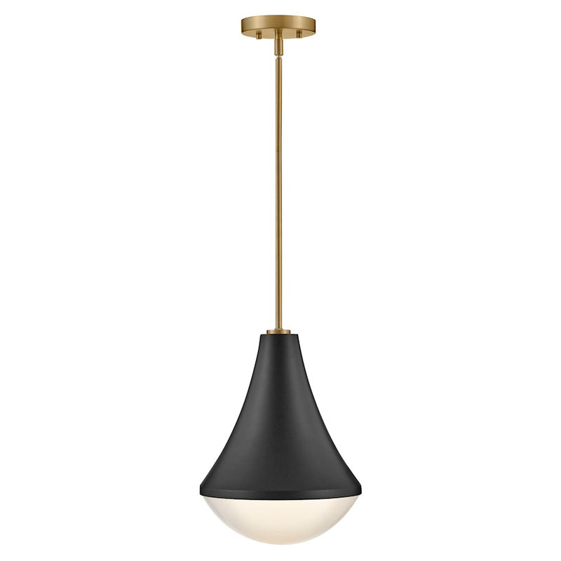 Lark Haddie 1 Light Small Pendant, Black/Cased Opal