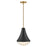 Lark Haddie 1 Light Small Pendant, Black/Cased Opal