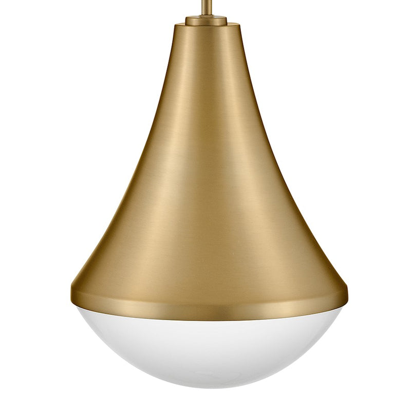 Lark Haddie 11in 1-Light Small Pendant | Classic Lacquered Brass Steel and Cased Opal Glass | Kitchen Island & Dining Room | 11 x 11 x | Model 83417LCB