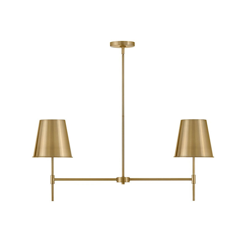 Lark Blake 2 Light Small Linear Chandelier, Lacquered Brass