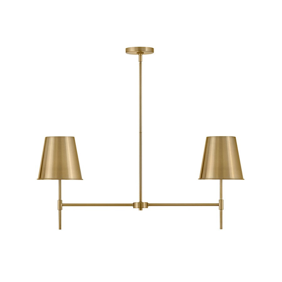 Lark Blake 2 Light Small Linear Chandelier, Lacquered Brass - 83445LCB