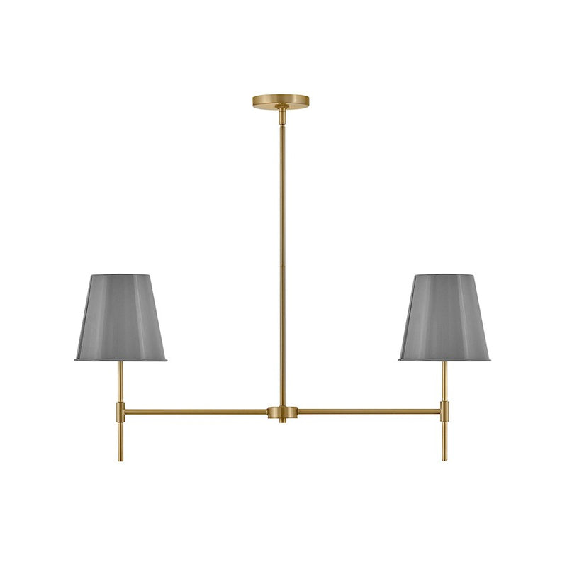 Lark Blake 2 Light Small Linear Chandelier, Brass/French Gray