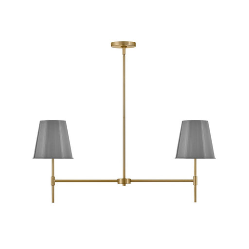 Lark Blake 2 Light Small Linear Chandelier, Brass/French Gray - 83445LCB-FY