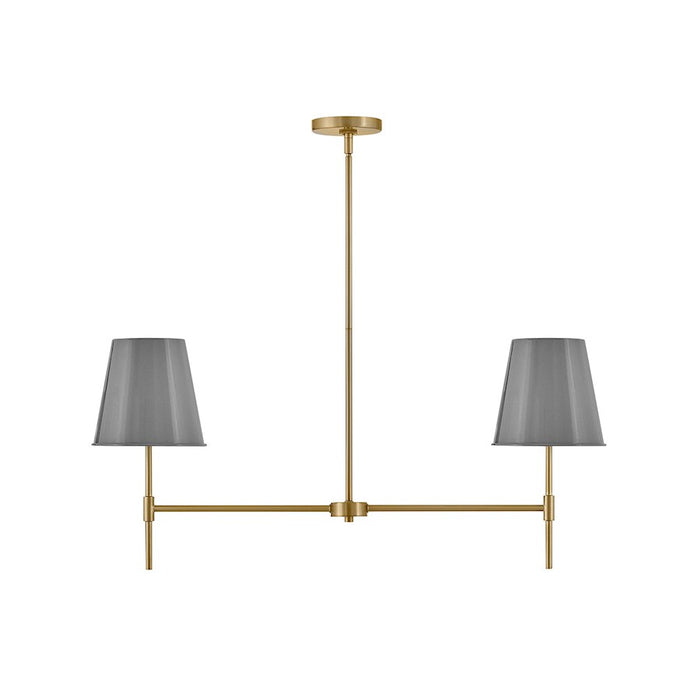 Lark Blake 2 Light Small Linear Chandelier, Brass/French Gray - 83445LCB-FY