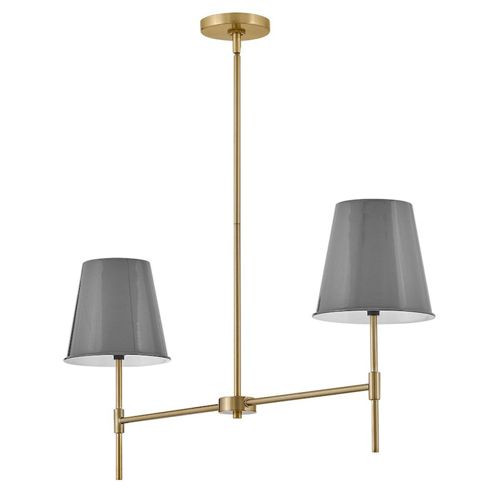 Lark Blake 2 Light Small Linear Chandelier, Brass/French Gray