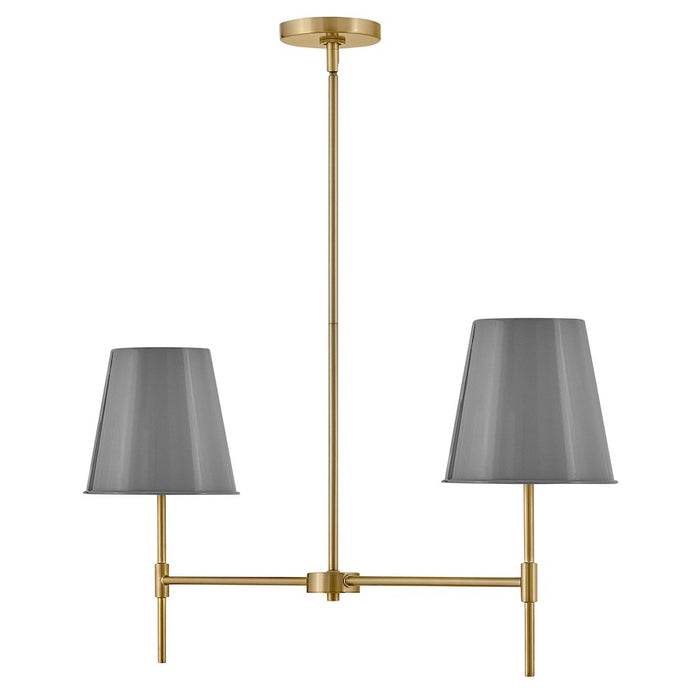 Lark Blake 2 Light Small Linear Chandelier, Brass/French Gray