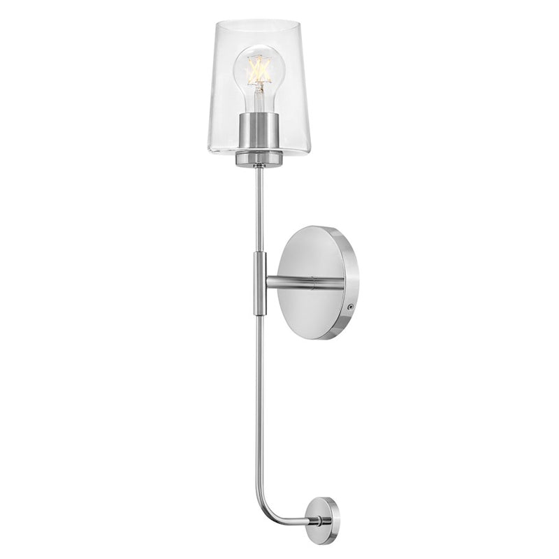 Lark Kline 23in 1-Light Bathroom Vanity Light | Modern Chrome Steel and Clear Glass | Bathroom Vanity & Powder Room | 6 x 5 x 23 in | Model 83450CM