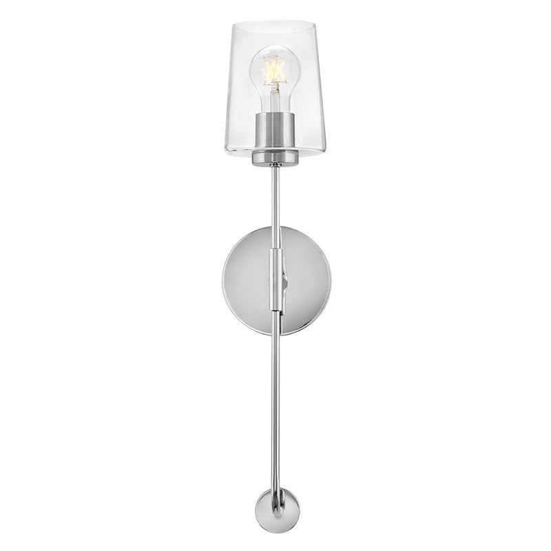 Lark Kline 23in 1-Light Bathroom Vanity Light | Modern Chrome Steel and Clear Glass | Bathroom Vanity & Powder Room | 6 x 5 x 23 in | Model 83450CM