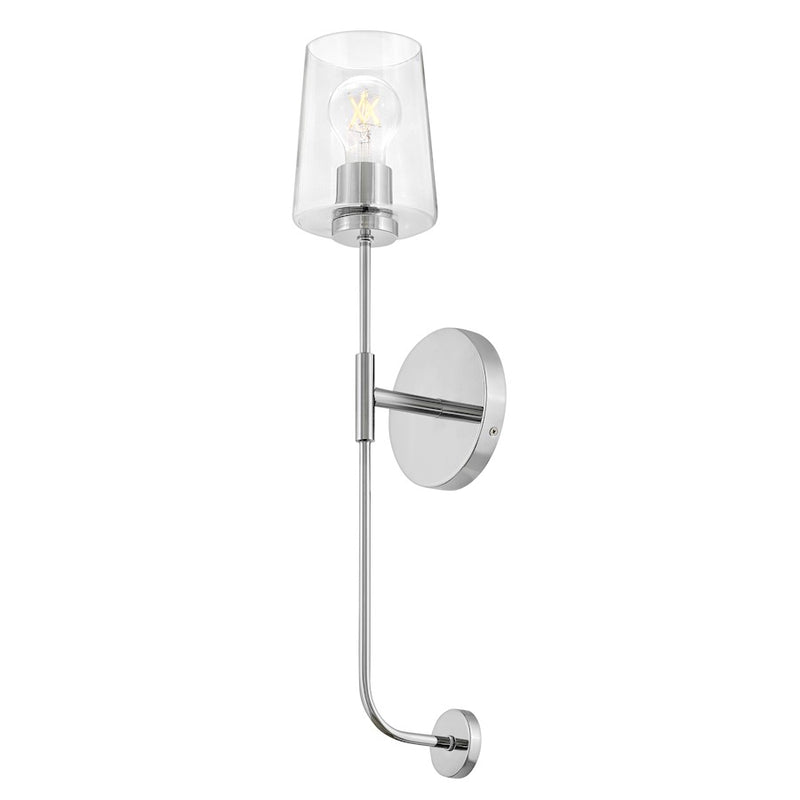 Lark Kline 23in 1-Light Bathroom Vanity Light | Modern Chrome Steel and Clear Glass | Bathroom Vanity & Powder Room | 6 x 5 x 23 in | Model 83450CM