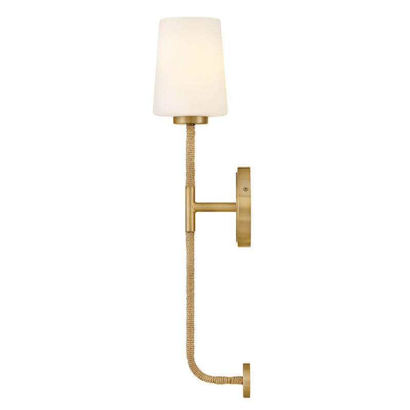 Lark Kline 1 Light Large Tall Sconce, Lacquered Brass/Etched Opal