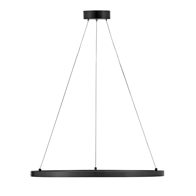 Lark Kenna LED Medium Single Tier Chandelier, Black/Acrylic Lens
