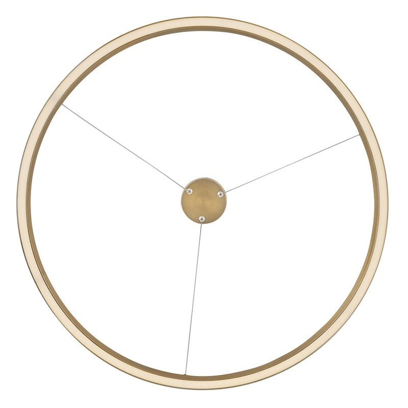Lark Kenna 25in 1-Light LED Chandelier | Modern Lacquered Brass Aluminum and Acrylic Lens | Dining Room & Living Room | 25 x 25 x 31 in | Model 83464LCB