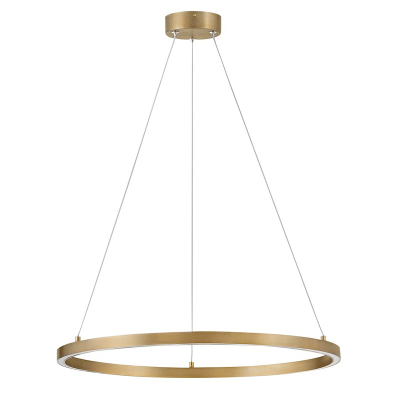 Lark Kenna 25in 1-Light LED Chandelier | Modern Lacquered Brass Aluminum and Acrylic Lens | Dining Room & Living Room | 25 x 25 x 31 in | Model 83464LCB