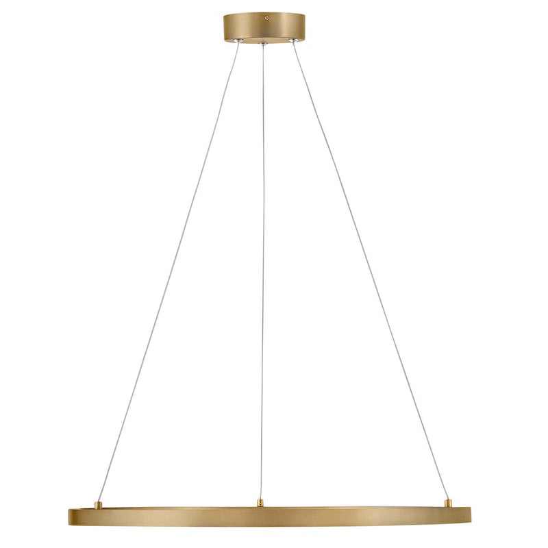 Lark Kenna 25in 1-Light LED Chandelier | Modern Lacquered Brass Aluminum and Acrylic Lens | Dining Room & Living Room | 25 x 25 x 31 in | Model 83464LCB