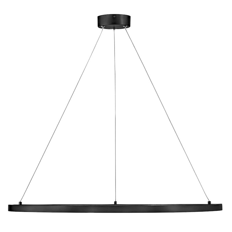 Lark Kenna 33in LED Large Single Tier Chandelier | Modern Black Aluminum and Acrylic Lens | Living Room & Dining Room | 33 x 33 x 29 in | Model 83465BK