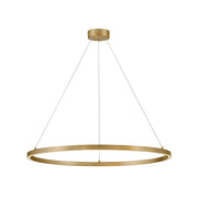 Lark Kenna LED Large Single Tier Chandelier, Brass/Acrylic Lens - 83465LCB