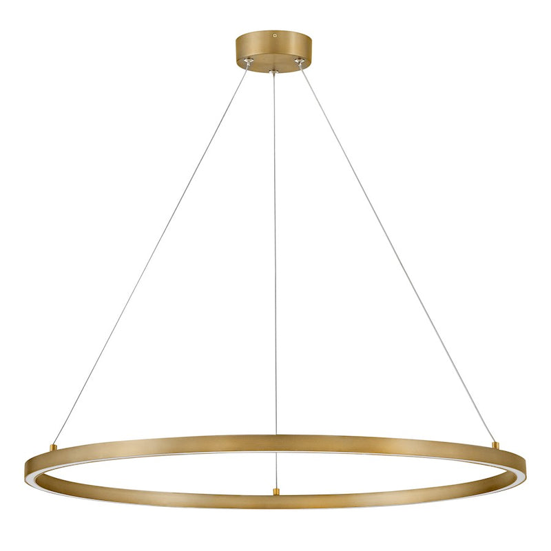 Lark Kenna 33in LED Single Tier Chandelier | Modern Lacquered Brass Aluminum and Acrylic Lens | Living Room & Dining Room | 1300 Lumens | Model 83465LCB