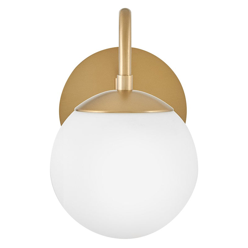 Lark Dottie 18in 1-Light Wall Sconce | Mid-Century Lacquered Brass Steel and Etched Opal Glass | Bedroom & Hallway Task Light | 18 x 6 x | Model 83480LCB